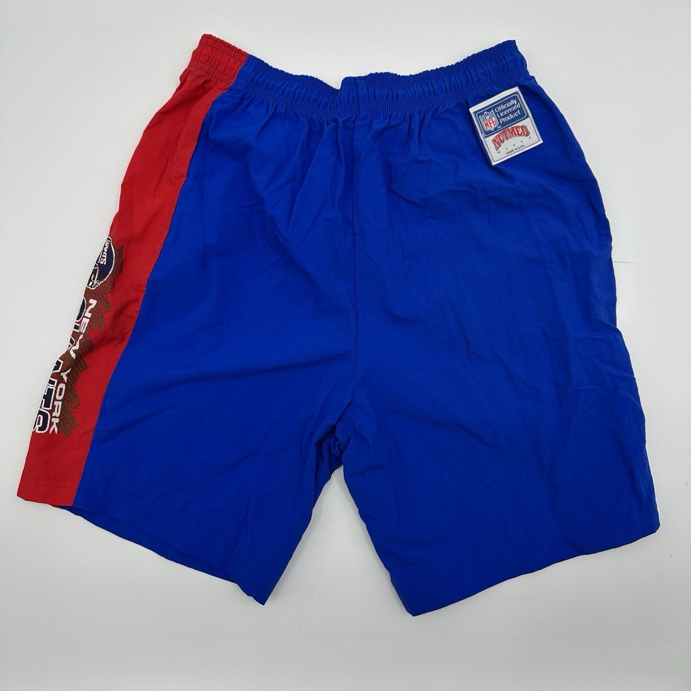 Vintage Nutmeg‎ USA New York Giants Shorts Mens Medium M NFL Football Blue Red